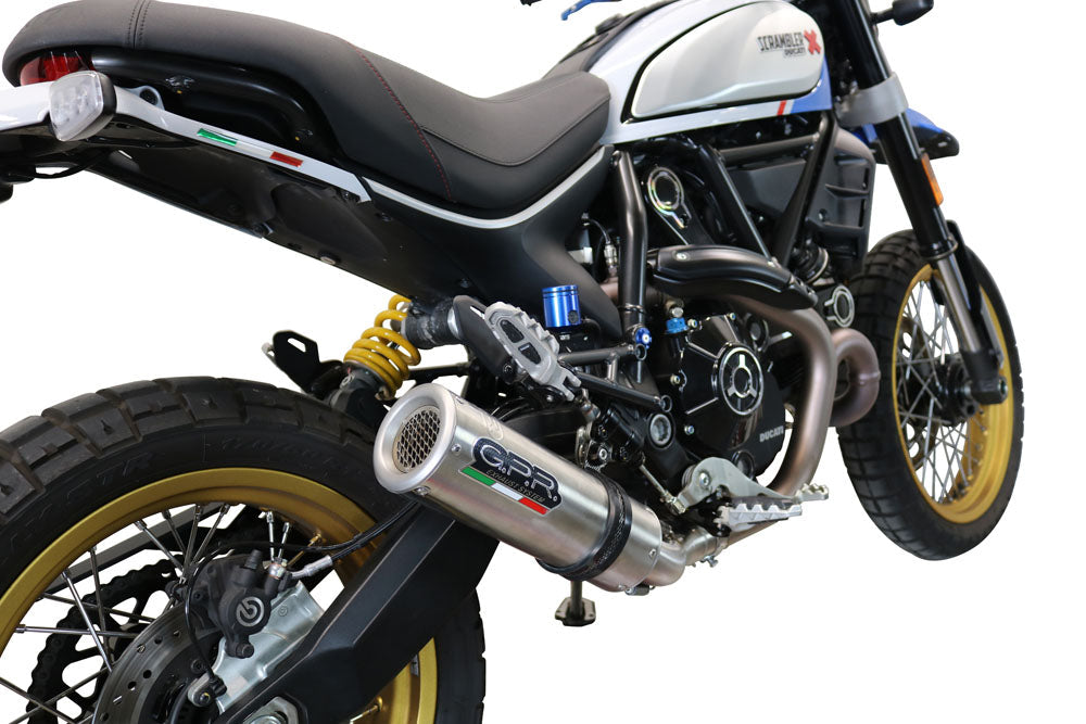 GPR-Exhaust---M3-Titanium-Natural-Slip-on-for-Scrambler-800-Desert-SLED-DS-Fasthouse-from-2021-to-2024-dB-Killer-Link-Pipe-Catalyst