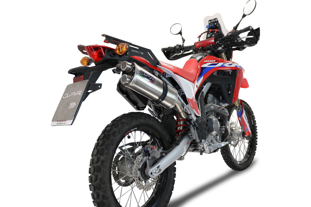 GPR-Exhaust---Dual-Inox-Slip-on-for-CRF-300-L-Rally-from-2021-to-2024-dB-Killer-Link-Pipe-Catalyst