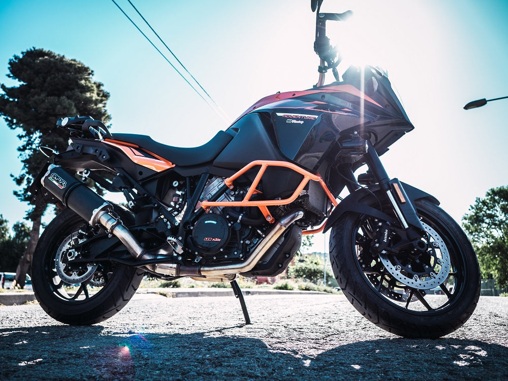 GPR-Exhaust---Dual-Poppy-Slip-on-for-LC-8-Super-Adventure-1290-from-2015-to-2016-dB-Killer-Link-Pipe