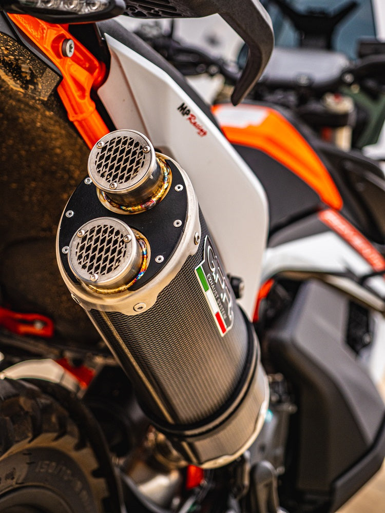 GPR-Exhaust---Dual-Poppy-Slip-on-for-Adventure-890-from-2021-to-2024-dB-Killer-Link-Pipe